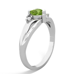 Peridot Split Band Swirl 14K White Gold ring R2130