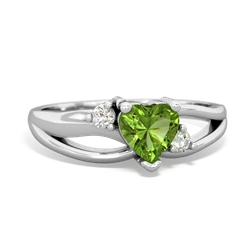 Peridot Split Band Swirl 14K White Gold ring R2130