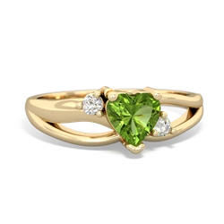 Peridot Split Band Swirl 14K Yellow Gold ring R2130