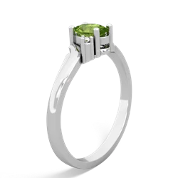 Peridot Elegant Swirl 14K White Gold ring R2173