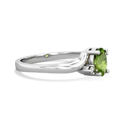 Peridot Elegant Swirl 14K White Gold ring R2173