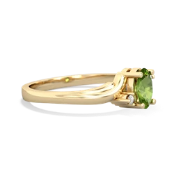Peridot Elegant Swirl 14K Yellow Gold ring R2173