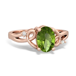 Peridot Swirls 14K Rose Gold ring R2347