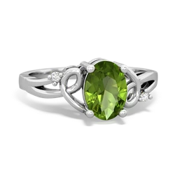 Peridot Swirls 14K White Gold ring R2347