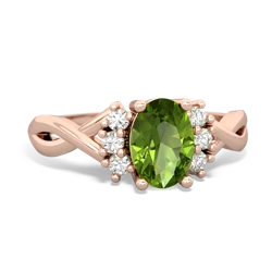 Peridot Victorian Twist 14K Rose Gold ring R2497