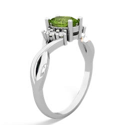 Peridot Victorian Twist 14K White Gold ring R2497