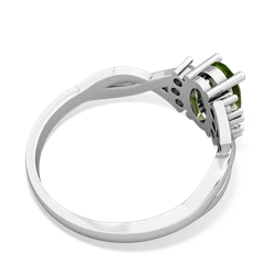 Peridot Victorian Twist 14K White Gold ring R2497