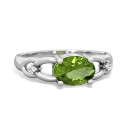 Peridot Links 14K White Gold ring R4032