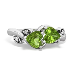 Peridot Floral Elegance 14K White Gold ring R5790