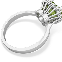 Thumbnail for Peridot Halo Heart 14K White Gold ring R0391 - front view