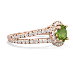 Thumbnail for Peridot Pave Halo 14K Rose Gold ring R5490 - hand 1 view