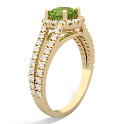 Thumbnail for Peridot Pave Halo 14K Yellow Gold ring R5490 - side view
