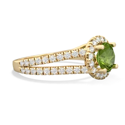 Thumbnail for Peridot Pave Halo 14K Yellow Gold ring R5490 - hand 1 view