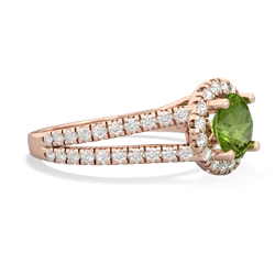 Peridot Pave Halo 14K Rose Gold ring R5490