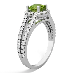 Peridot Pave Halo 14K White Gold ring R5490