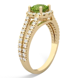 Peridot Pave Halo 14K Yellow Gold ring R5490