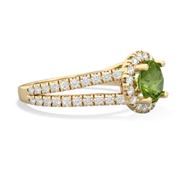 Peridot Pave Halo 14K Yellow Gold ring R5490