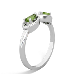 Peridot Infinity 14K White Gold ring R5050