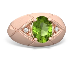 Peridot Men's Crossroads 14K Rose Gold ring R0361