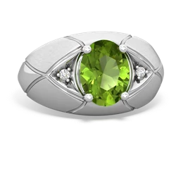 Peridot Men's Crossroads 14K White Gold ring R0361