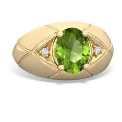 Peridot Men's Crossroads 14K Yellow Gold ring R0361