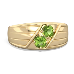 Peridot Men's Streamline 14K Yellow Gold ring R0460