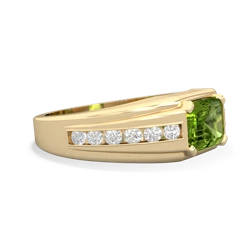Thumbnail for Peridot Men's Channel 14K Yellow Gold ring R0500 - hand 1 view