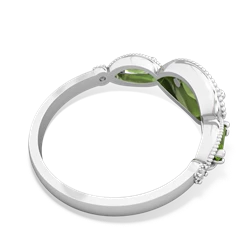 Peridot Milgrain Marquise 14K White Gold ring R5700