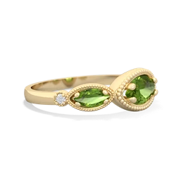 Peridot Milgrain Marquise 14K Yellow Gold ring R5700