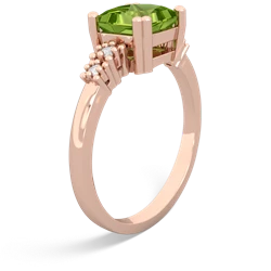 Peridot Art Deco Princess 14K Rose Gold ring R2014