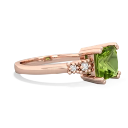 Peridot Art Deco Princess 14K Rose Gold ring R2014