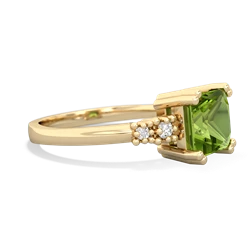 Peridot Art Deco Princess 14K Yellow Gold ring R2014