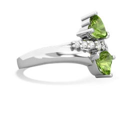 Peridot Heart To Heart 14K White Gold ring R2064