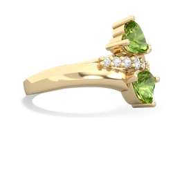 Peridot Heart To Heart 14K Yellow Gold ring R2064