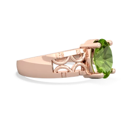 Peridot Art Deco Filigree 14K Rose Gold ring R2322