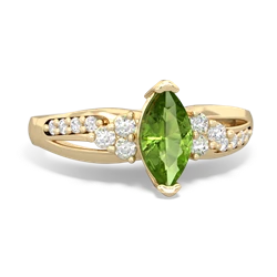 Thumbnail for Peridot Antique Style 14K Yellow Gold ring R2343 - top view