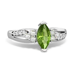 Peridot Royal Marquise 14K White Gold ring R2343