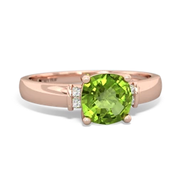 Peridot Simply Elegant Cushion 14K Rose Gold ring R2489