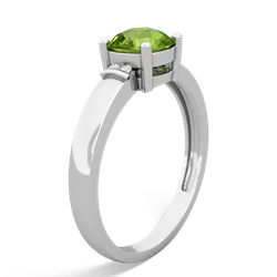 Peridot Simply Elegant Cushion 14K White Gold ring R2489