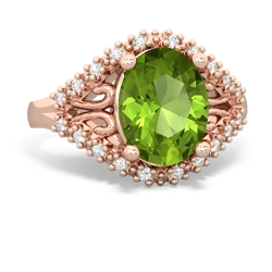 Peridot Antique Style Cocktail 14K Rose Gold ring R2564