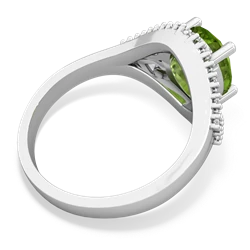 Peridot Antique Style Cocktail 14K White Gold ring R2564