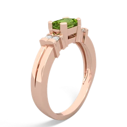 Peridot Art Deco East-West 14K Rose Gold ring R2590