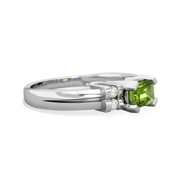 Peridot Art Deco East-West 14K White Gold ring R2590