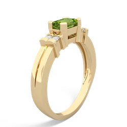 Peridot Art Deco East-West 14K Yellow Gold ring R2590