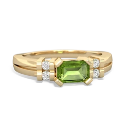 Peridot Art Deco East-West 14K Yellow Gold ring R2590