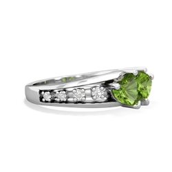 Peridot Heart To Heart 14K White Gold ring R3342