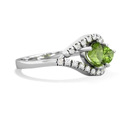 Peridot Mother And Child 14K White Gold ring R3010