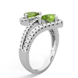 Peridot Diamond Dazzler 14K White Gold ring R3000