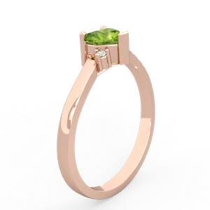 Peridot Delicate Heart 14K Rose Gold ring R0203