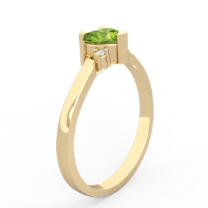 Peridot Delicate Heart 14K Yellow Gold ring R0203